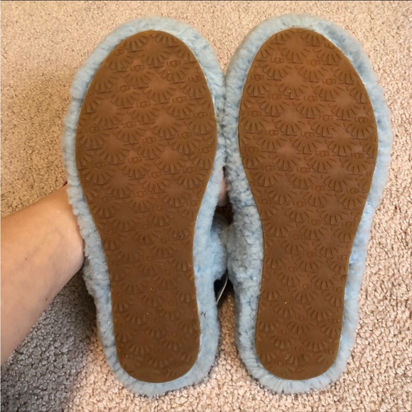 Ugg fluff yeah blue slides girls size 4 - Picture 5 of 7